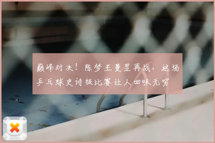 巅峰对决!陈梦王曼昱再战,这场乒乓球史诗级比赛让人回味无穷